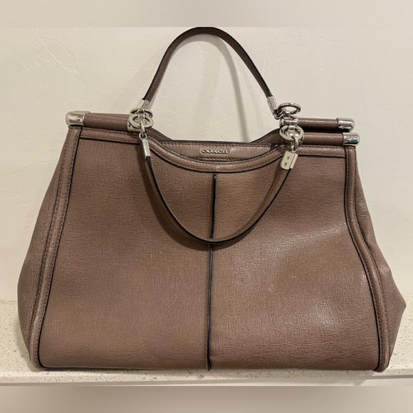 AUTH COACH MADISON CAROLINE SATCHEL IN TEXTURED LEATHER - ASH - Picture 1 of 2